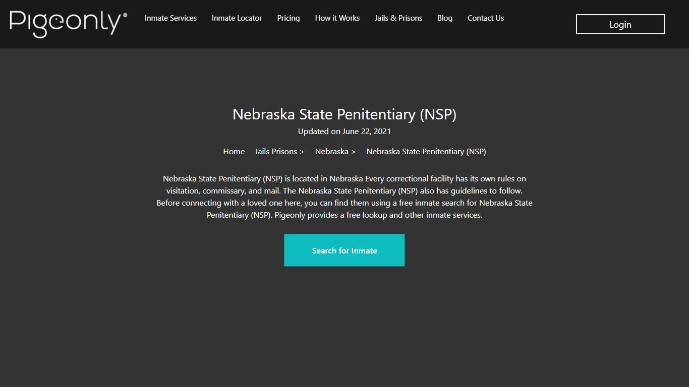 Nebraska State Penitentiary (NSP) Inmate Search | Nebraska