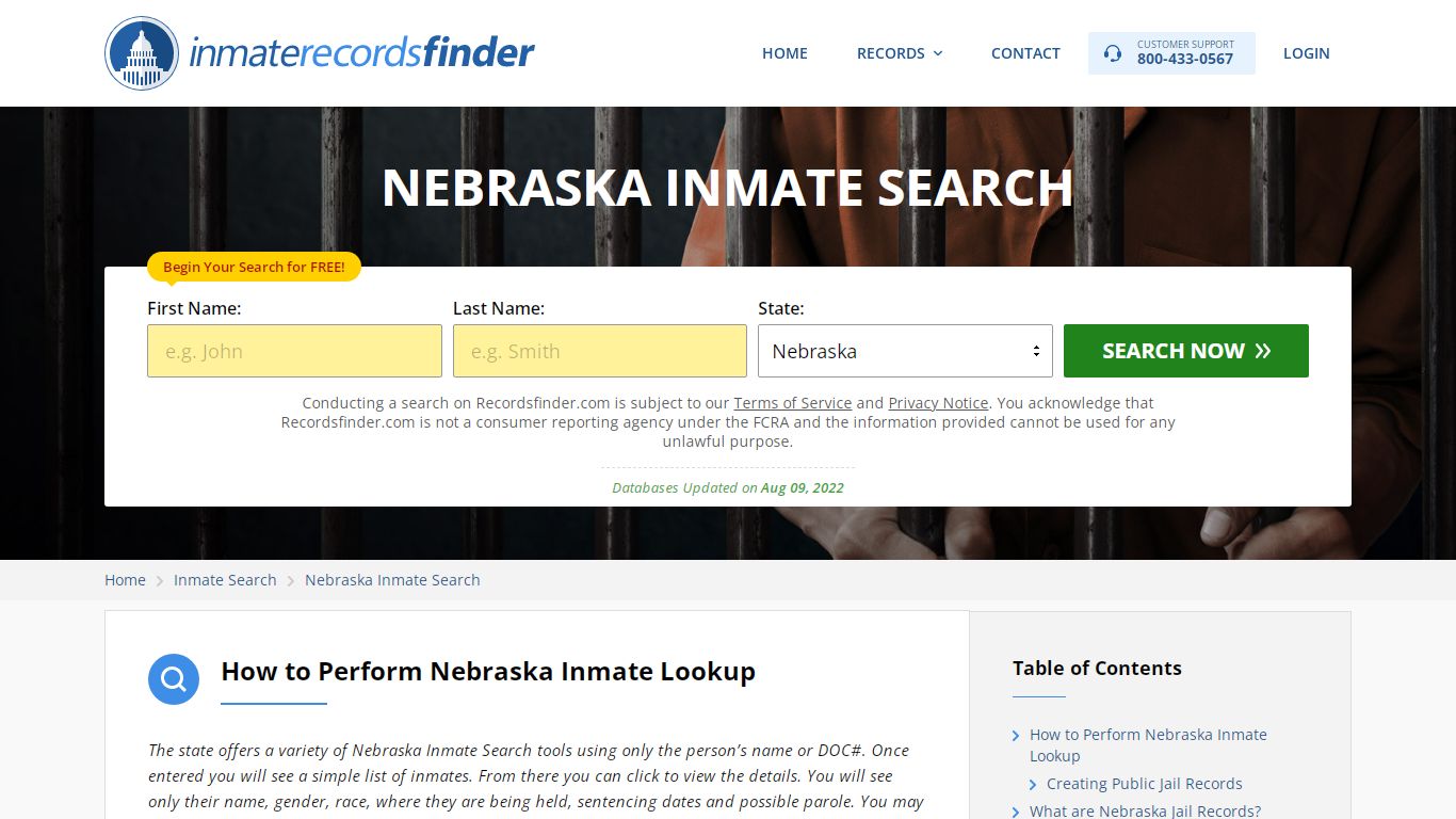 Nebraska Inmate Search & Locator- Jail & Prison Records ...